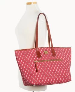 MLB Red Sox Large Tote RED SOX 14 MLB Red Sox Large Tote RED SOX -Online Sale Dooney & Bourke B1855G MJRDPATNRDSX ALT4