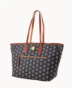 NFL Raiders Large Tote RAIDERS 16 NFL Raiders Large Tote RAIDERS -Online Sale Dooney & Bourke B1855G NJBLPATNRAID ALT1 1