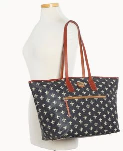 NFL Saints Large Tote SAINTS 14 NFL Saints Large Tote SAINTS -Online Sale Dooney & Bourke B1855G NJBLPATNSNTS ALT4