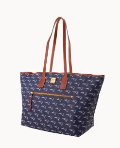 NFL Patriots Large Tote PATRIOTS 16 NFL Patriots Large Tote PATRIOTS -Online Sale Dooney & Bourke B1855G NJNVPATNPATR ALT1 1