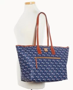 NFL Patriots Large Tote PATRIOTS 18 NFL Patriots Large Tote PATRIOTS -Online Sale Dooney & Bourke B1855G NJNVPATNPATR ALT4 1