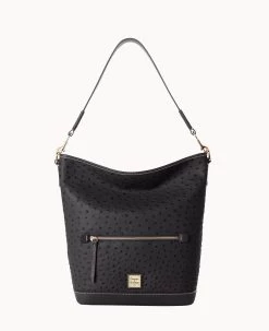 Ostrich Hobo Black Black -Online Sale Dooney & Bourke B1863G OTBLPABL 1