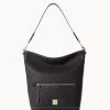 Ostrich Hobo Black Black 1 Ostrich Hobo Black Black -Online Sale Dooney & Bourke B1863G OTBLPABL
