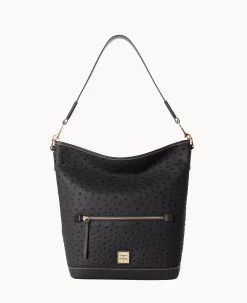 Ostrich Hobo Black Black -Online Sale Dooney & Bourke B1863G OTBLPABL 2