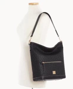 Ostrich Hobo Black Black -Online Sale Dooney & Bourke B1863G OTBLPABL ALT4