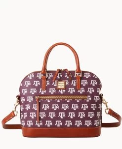 Collegiate Texas Achr(38)M University Domed Zip Satchel TEXAS A&M -Online Sale Dooney & Bourke B1914G AARGPATNTXAM