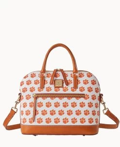 Collegiate Clemson University Domed Zip Satchel CLEMSON 16 Collegiate Clemson University Domed Zip Satchel CLEMSON -Online Sale Dooney & Bourke B1914G AAWHPANACLM0 1