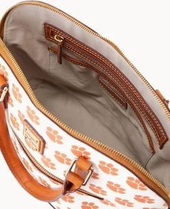 Collegiate Clemson University Domed Zip Satchel CLEMSON 18 Collegiate Clemson University Domed Zip Satchel CLEMSON -Online Sale Dooney & Bourke B1914G AAWHPANACLM0 ALT2 1