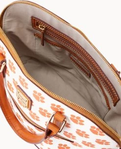 Collegiate Clemson University Domed Zip Satchel CLEMSON 14 Collegiate Clemson University Domed Zip Satchel CLEMSON -Online Sale Dooney & Bourke B1914G AAWHPANACLM0 ALT2