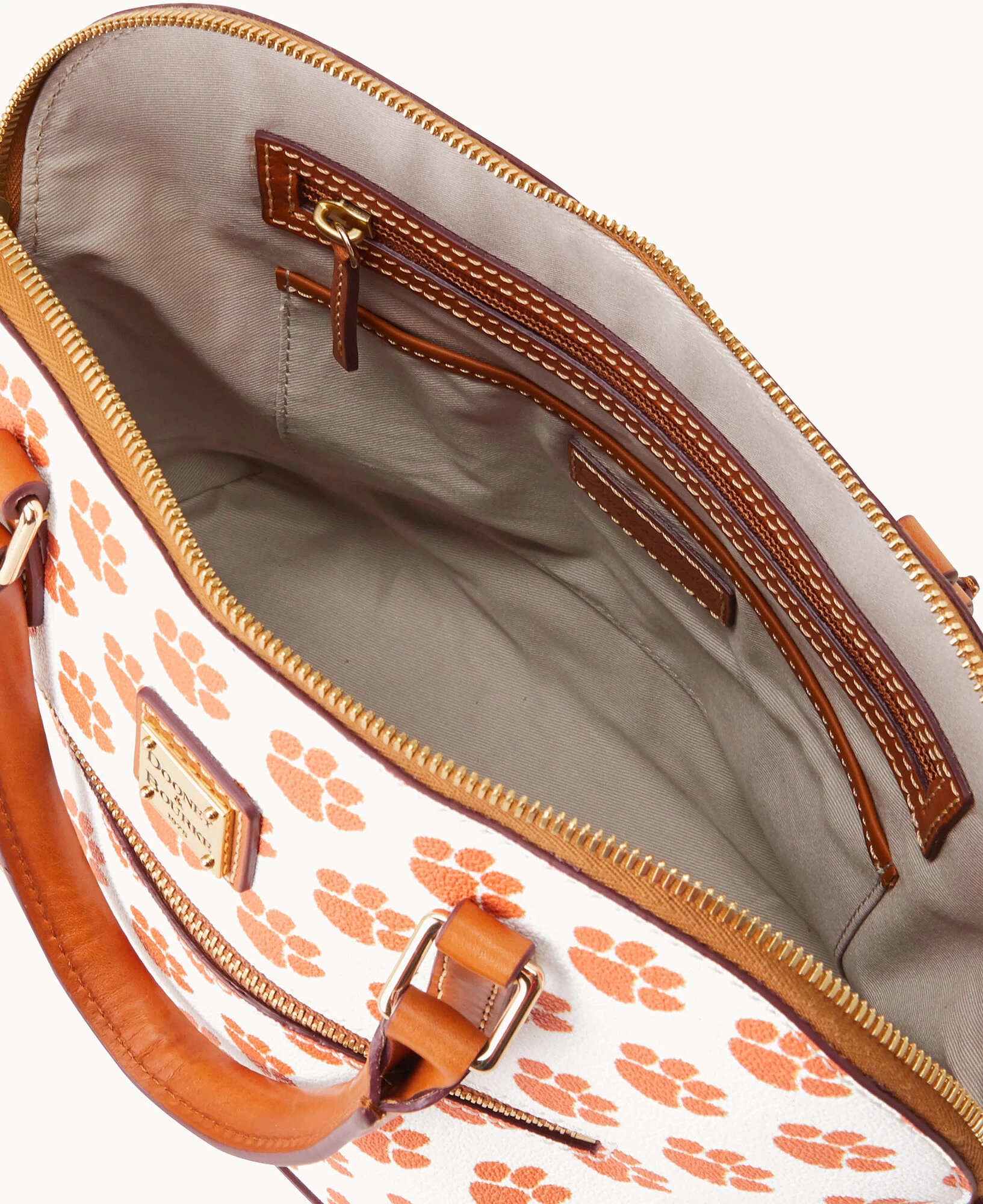 Collegiate Clemson University Domed Zip Satchel CLEMSON 5 Collegiate Clemson University Domed Zip Satchel CLEMSON - Image 3