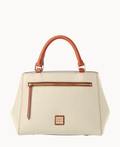 Pebble Grain Small Zip Satchel Caribbean Blue -Online Sale Dooney & Bourke B1929G AWBOPATN