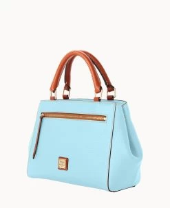 Pebble Grain Small Zip Satchel Caribbean Blue -Online Sale Dooney & Bourke B1929G AWYTPATN ALT1 1