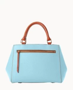 Pebble Grain Small Zip Satchel Caribbean Blue -Online Sale Dooney & Bourke B1929G AWYTPATN ALT3 1
