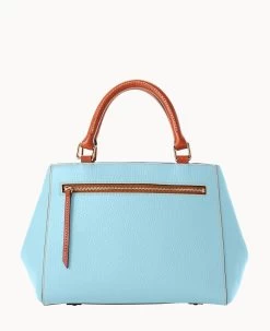 Pebble Grain Small Zip Satchel Caribbean Blue -Online Sale Dooney & Bourke B1929G AWYTPATN ALT3