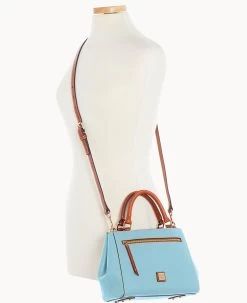 Pebble Grain Small Zip Satchel Caribbean Blue -Online Sale Dooney & Bourke B1929G AWYTPATN ALT4