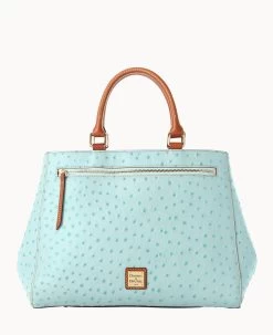 Ostrich Zip Satchel Bone -Online Sale Dooney & Bourke B1930G OT9PPATN