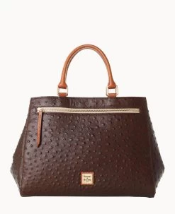 Ostrich Zip Satchel Bone -Online Sale Dooney & Bourke B1930G OTBMPAKR