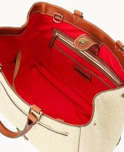 Ostrich Zip Satchel Bone -Online Sale Dooney & Bourke B1930G OTBOPAKR ALT2
