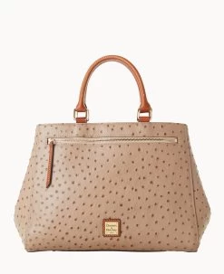 Ostrich Zip Satchel Bone -Online Sale Dooney & Bourke B1930G OTXDPAKR