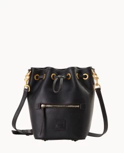 Florentine Drawstring Crossbody Black Black
