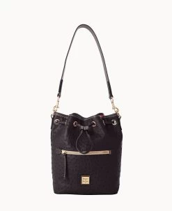 Ostrich Drawstring Black -Online Sale Dooney & Bourke B1935G OTBLPABL 1