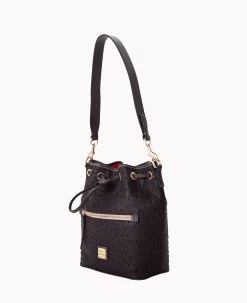 Ostrich Drawstring Black -Online Sale Dooney & Bourke B1935G OTBLPABL ALT1 1