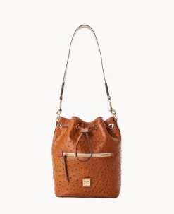 Ostrich Drawstring Black -Online Sale Dooney & Bourke B1935G OTCAPAKR