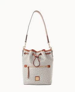 Ostrich Drawstring Black -Online Sale Dooney & Bourke B1935G OTFGPAKR