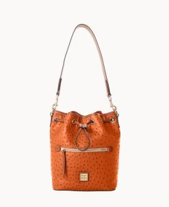 Ostrich Drawstring Black -Online Sale Dooney & Bourke B1935G OTNAPAKR