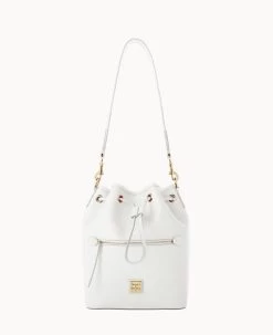 Saffiano Drawstring Off White