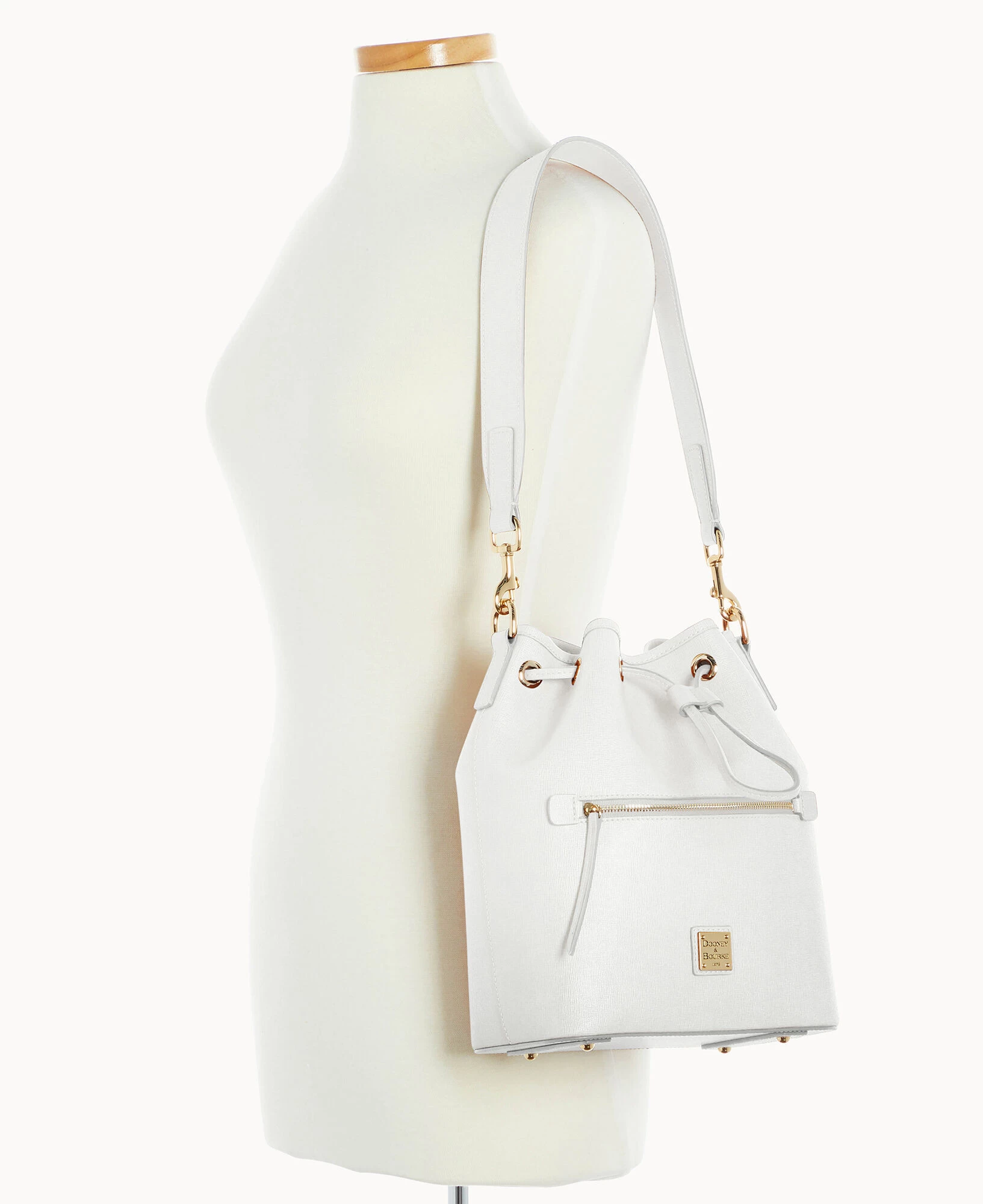 Saffiano Drawstring Off White 7 Saffiano Drawstring Off White - Image 5