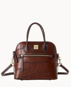 Denison Domed Satchel Cognac