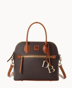 Pebble Grain Domed Satchel Slate -Online Sale Dooney & Bourke B1954G 9PBMPAKR