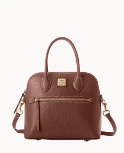 Saffiano Domed Satchel Black 30 Saffiano Domed Satchel Black -Online Sale Dooney & Bourke B1954G SIARSIAR