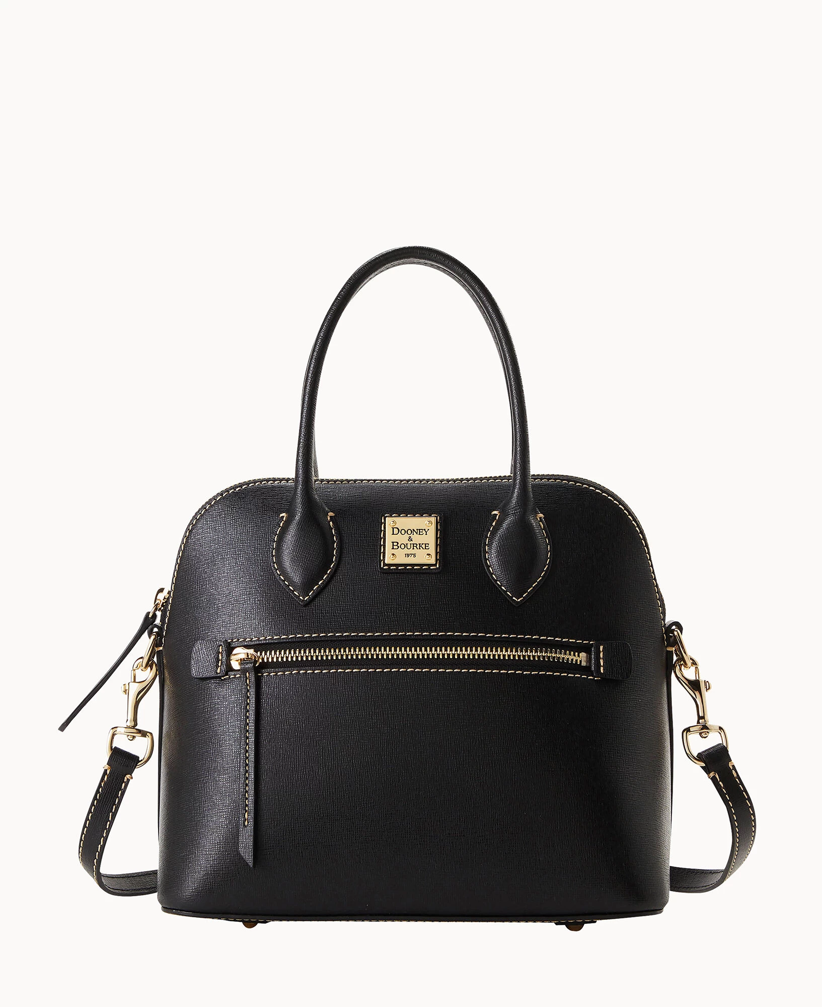 Saffiano Domed Satchel Black 12 Saffiano Domed Satchel Black - Image 10