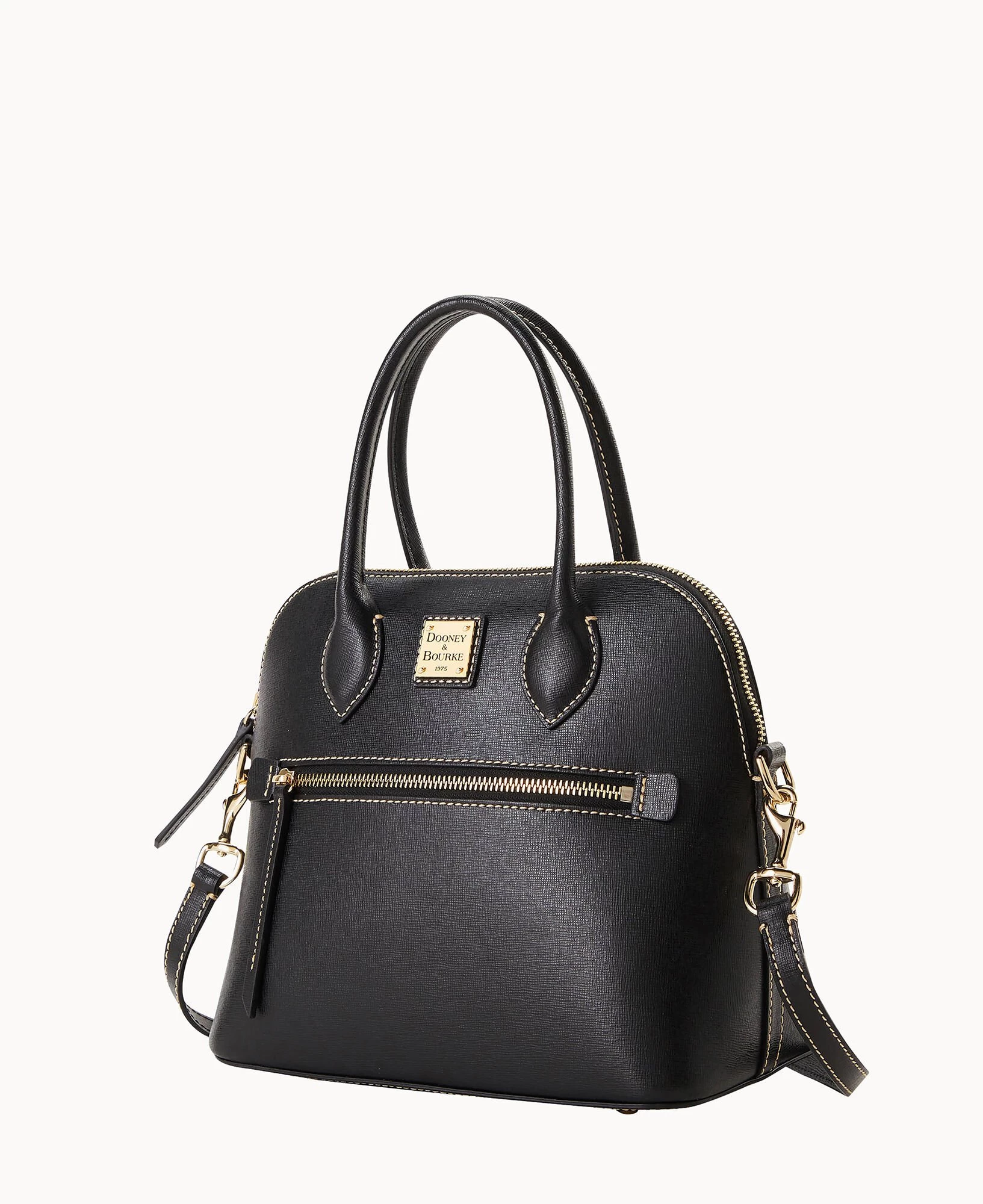 Saffiano Domed Satchel Black 8 Saffiano Domed Satchel Black - Image 6