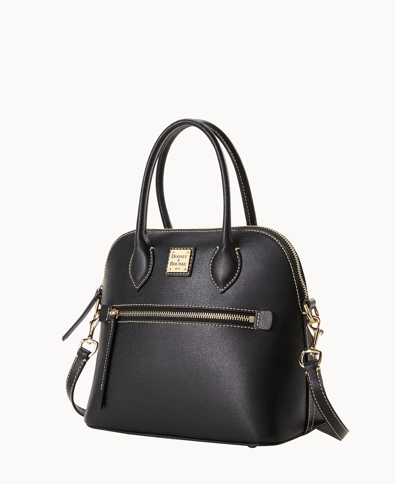 Saffiano Domed Satchel Black 4 Saffiano Domed Satchel Black - Image 2