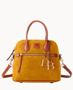 Suede Domed Satchel Honey -Online Sale Dooney & Bourke B1954G SUCHPATN