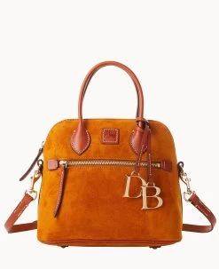 Suede Domed Satchel Honey -Online Sale Dooney & Bourke B1954G SUHNPATN 2