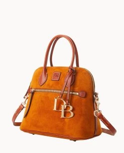 Suede Domed Satchel Honey -Online Sale Dooney & Bourke B1954G SUHNPATN ALT1