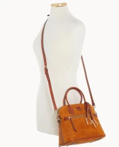 Suede Domed Satchel Honey -Online Sale Dooney & Bourke B1954G SUHNPATN ALT4 1