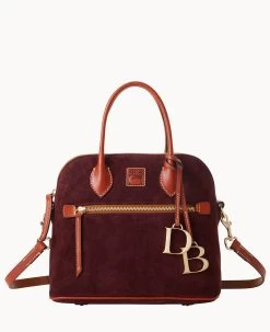 Suede Domed Satchel Honey -Online Sale Dooney & Bourke B1954G SUWNPATN