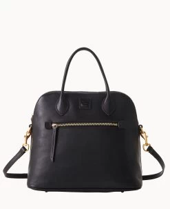 Florentine Large Domed Satchel Black Black
