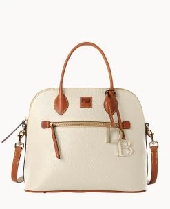 Pebble Grain Large Domed Satchel Wine -Online Sale Dooney & Bourke B1955G 9PBOPAKR