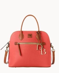 Pebble Grain Large Domed Satchel Wine -Online Sale Dooney & Bourke B1955G 9PGEPAKR