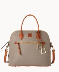 Pebble Grain Large Domed Satchel Wine -Online Sale Dooney & Bourke B1955G 9PTPPAKR