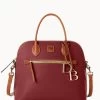 Pebble Grain Large Domed Satchel Wine -Online Sale Dooney & Bourke B1955G 9PWNPAKR