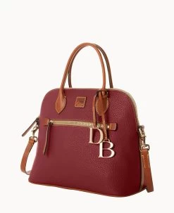 Pebble Grain Large Domed Satchel Wine -Online Sale Dooney & Bourke B1955G 9PWNPAKR ALT1 1