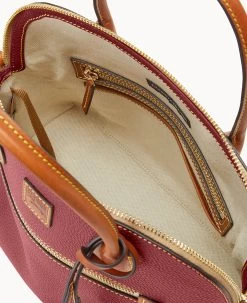 Pebble Grain Large Domed Satchel Wine -Online Sale Dooney & Bourke B1955G 9PWNPAKR ALT2 1