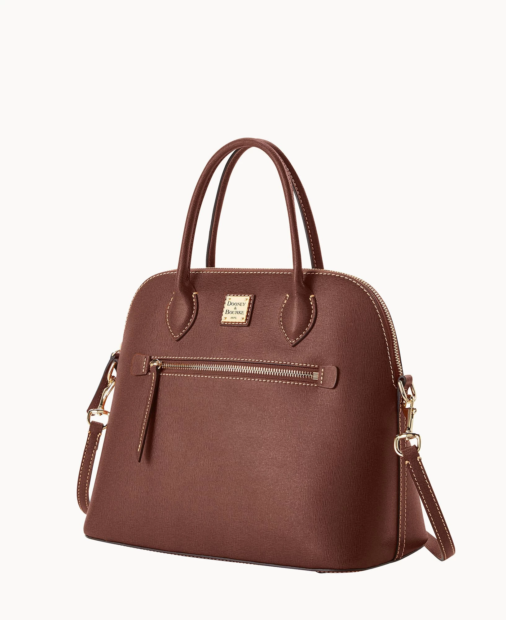 Saffiano Large Domed Satchel Amber 8 Saffiano Large Domed Satchel Amber - Image 6